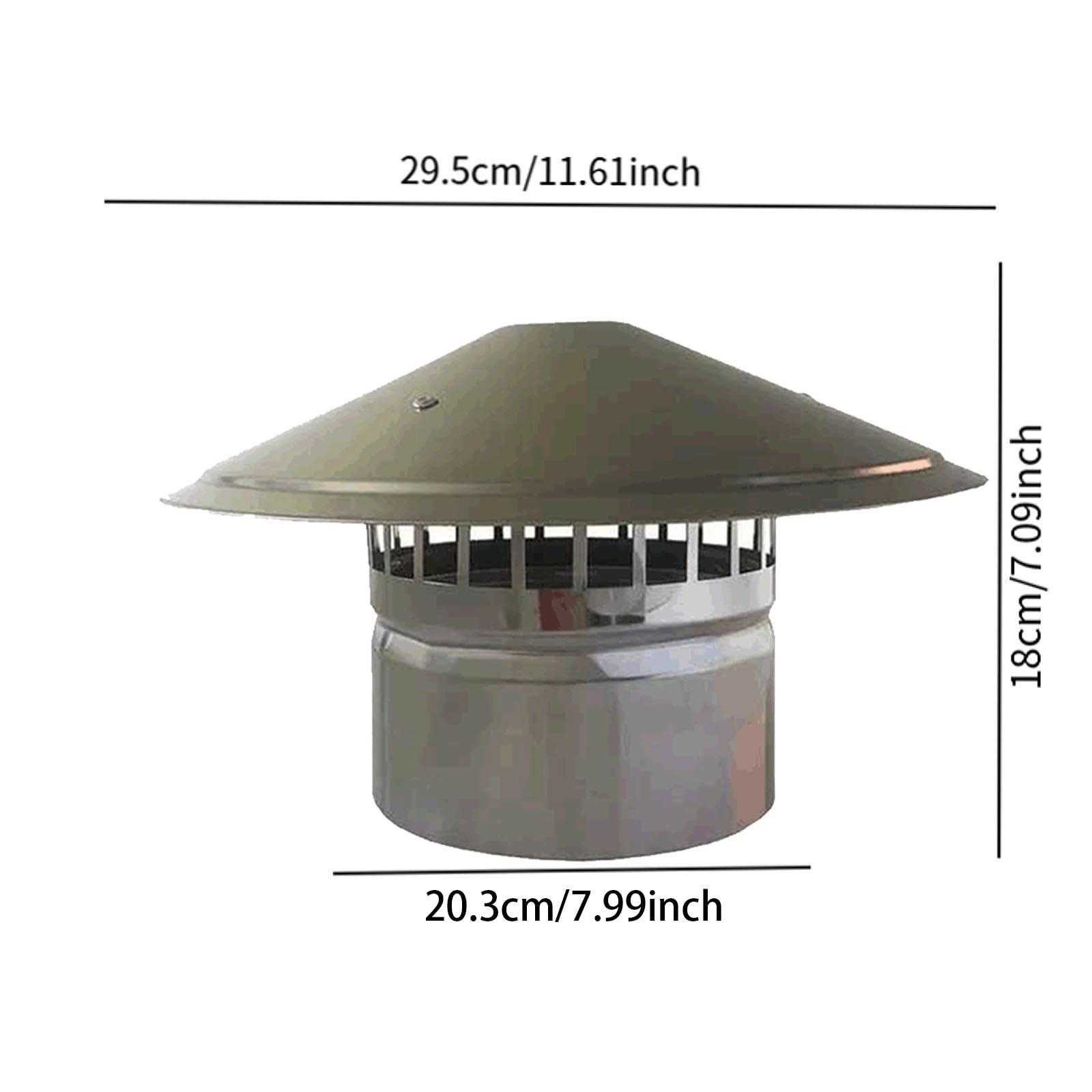 Nakrętki kominowe ze stali nierdzewnej, osłona przeciwdeszczowa do pieców zewnętrznych, palników na drewno i kominów, średnica 200 mm, osłona wentylacyjna dachowa, odporna na warunki