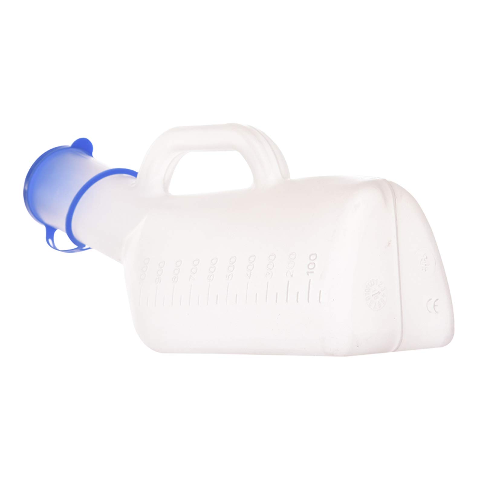 Urinario Masculino - Botella de orina con Cuello Largo, Longitud del Pico 11 cm Tapa y asa - Capacidad de 1 litro Conveniente y práctico urinario
