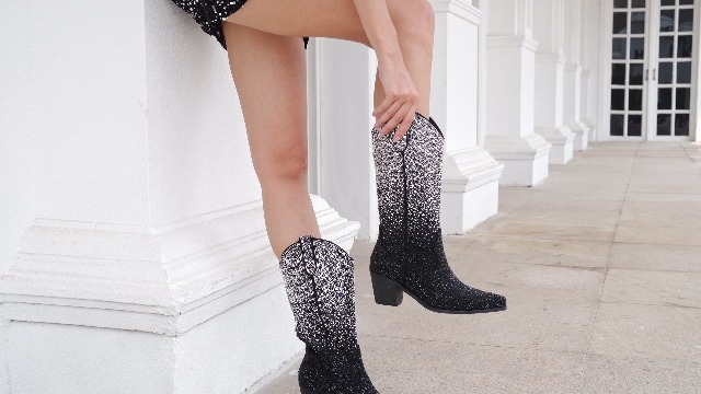 Bottes Western Cowboy pour Dames avec Broderie Florale et