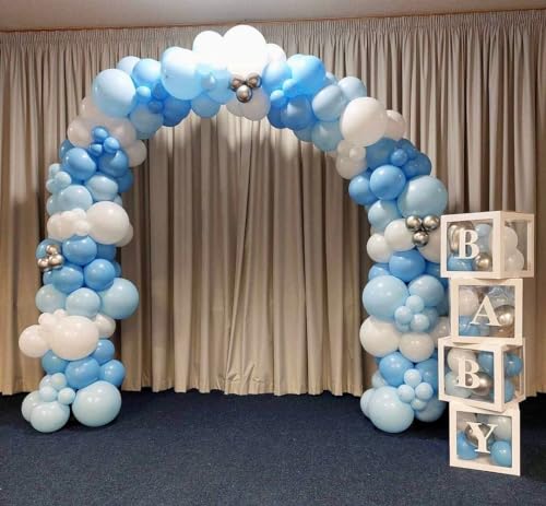 Image of KBZVNAF Pastel Blue Latex Party Balloons 50 Pack 12 inch | Light Blue Helium Matte Balloons for Birthday Wedding Baby Shower Gender Reveal Party Decorations