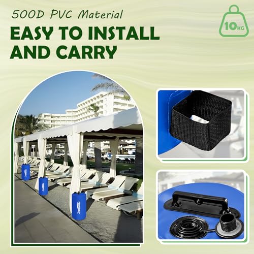 Image of Canopy Water Weight Bag,176 LBS Gazebo Tent Water Weights Set of 8 Leg Weights for Carport, Pop Up Canopy,Tent,Gazebo,Blue