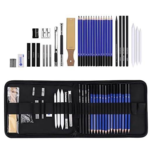 Fabaoday Juego de 35 lápices para bocetos y dibujar, tipo, adecuado para estudiantes principiantes y artistas, kit con bolsa y cuaderno de 25 páginas