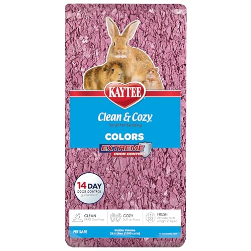 Kaytee Clean & Cozy Colors, Small Animal Bedding with Extreme Odor Control, Plum, 24.6 Liters