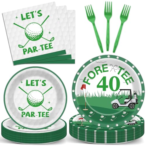 Yiaoyinnz 96Pcs Golf 40th Birthday Party Decorations Golf Theme Paper