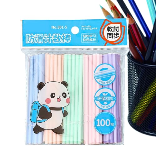 Tktouci Rechenstäbchen - 100-teiliges pädagogisches Lern- und Anschauungsmaterial,Bunte Zahlenstäbchen Als Zählspielzeug | Für Zuhause Kindergarten Klassenzimmer Mädchen