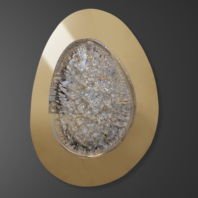 Acrylic LED Wall Light Lamp | Gold Finish, Oval Shape and Acrylic Glass Shade | Modern Decorative Wall Sconce