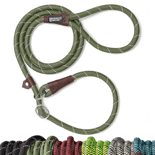 Friends Forever Extremely Durable Dog Rope Leash, Premium Quality Training Slip Lead, Reflective...
