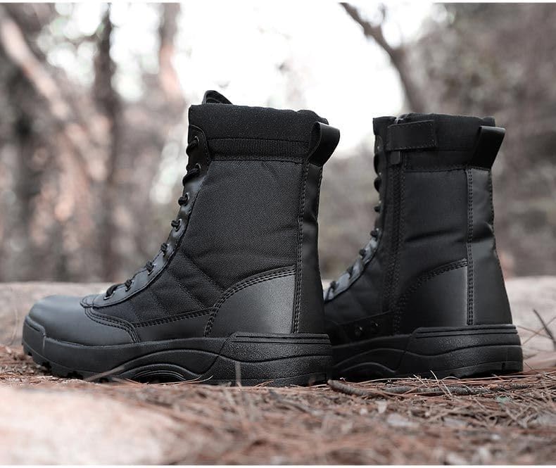 Men's solid color training boots jungle military boots outdoor casual hiking shoes military tactical work boots2