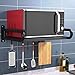 WWJQ Soportes de Estanteria Carga Pesada, Soporte Pared de Acero Inoxidable para Cocina Horno Microondas Carga 40kg Antióxido Robusto y Duradero Negro