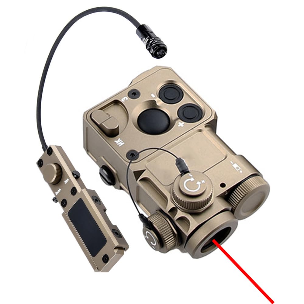 Tactical Metal PST4 Box Aiming Laser Sights(with IR Laser + Red Laser Sight + Modular Remote Pressure Switch), Tan