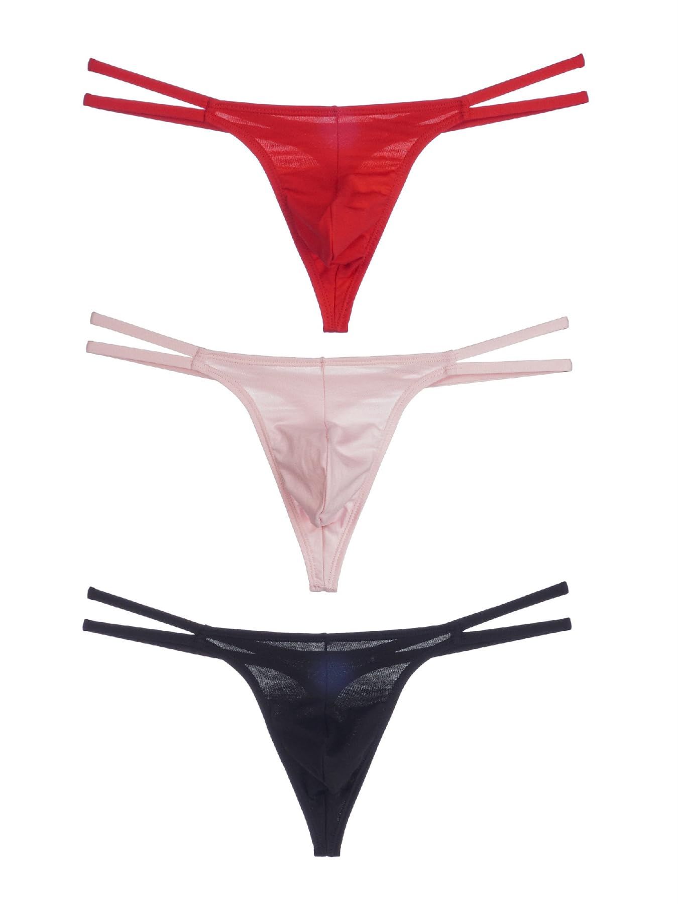 Lot de 3 Strings en Coton pour Homme avec Dos en T Sexy Classique