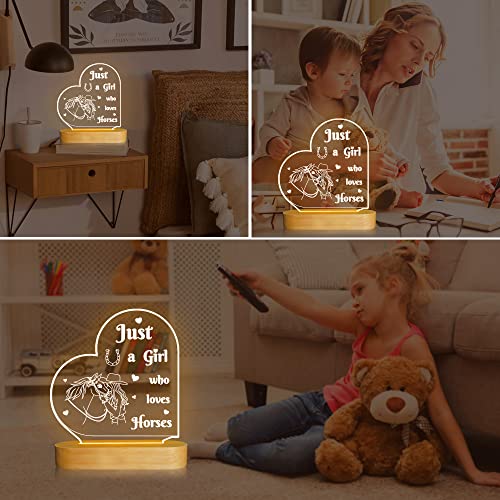 Image of Attivolife Horse Night Light for Girl, Horse Gifts for Women, Friendship Gifts for Women - Sisterhood Pony LED Lamp Cute Animal Room Decor, Birthday Galentines Day Gifts for Friends Sister