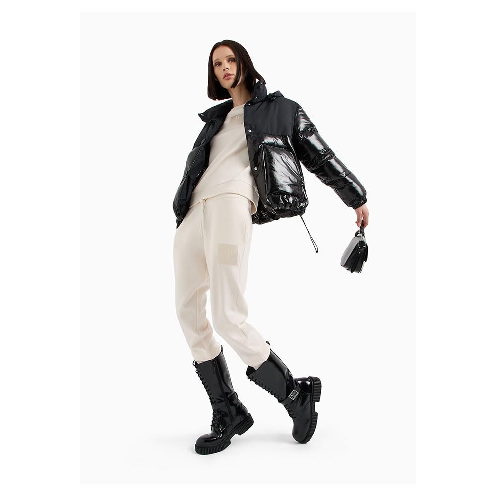 Armani Exchange Damen The Notorius Frank, Crinkle Nylon Insert Blouson jacket