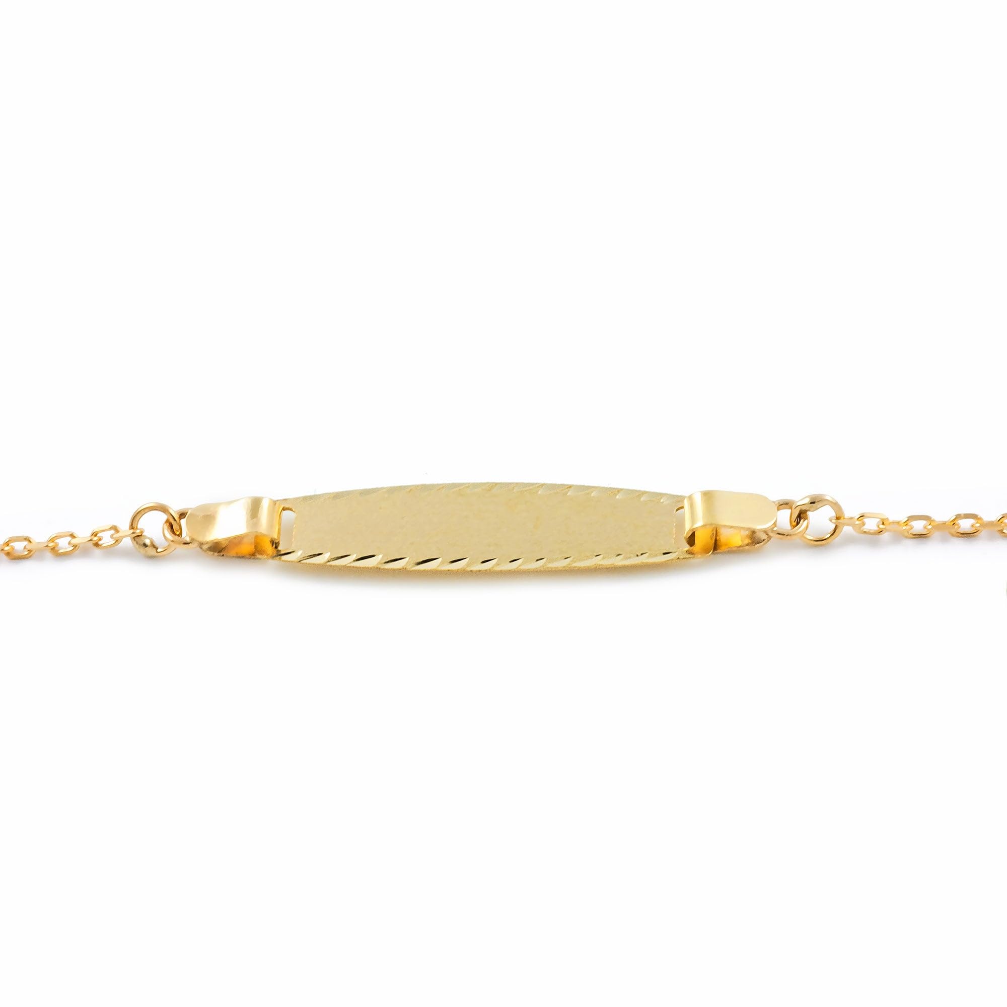 Mondepetit Esclava Bebe Oro Amarillo mariposa rosa esmalte 9 Kilates (9K) - Estuche Regalo - Certificado de Garantía
