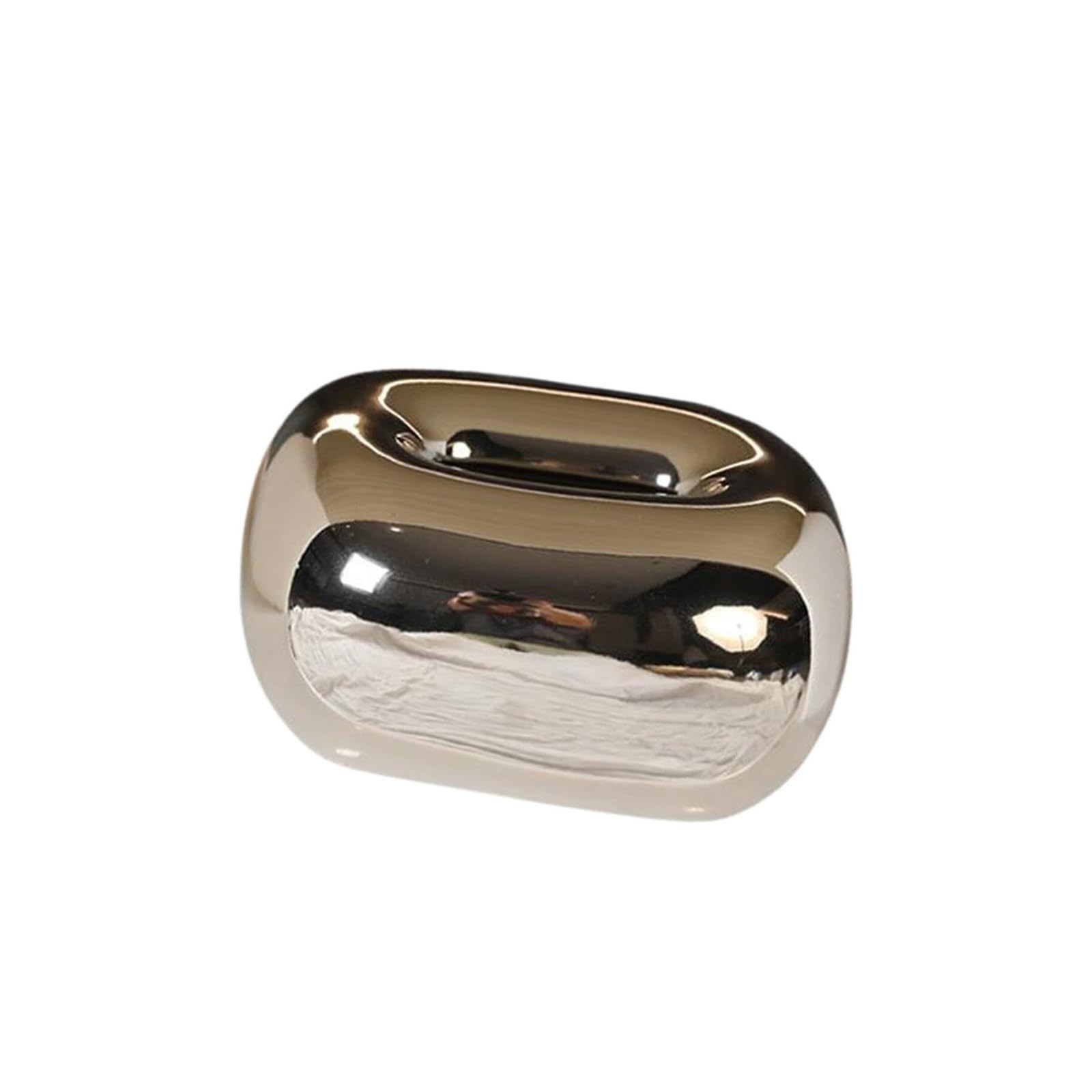 Tissue Dispenser Box Ceramic Tissue Box Napkin Organizer Paper Holder Tabletop Ornament Apartment Must Haves(Silver)
