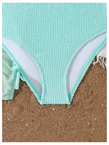 Image of SHENHE Girl's 3 Piece Swimsuits with Cover Up Skirt Halter Triangle Bathing Suits Bikini Set