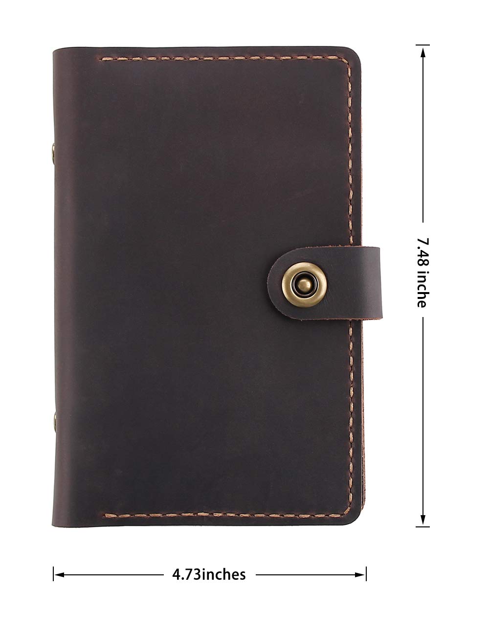 Diario in pelle ricaricabile con raccoglitore ad anelli, 6 anelli, agenda e organizzatori, fatto a mano, formato A6 A6 Notebook Caffè