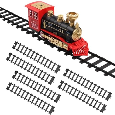 Hot Bee 6 Pcs Train Tracks Accessories Straight Train Track Railroad Building Toy Railway Rail with Snaps 9015 Trains Set,Gifts for 3 4 5 6 7 8+ Year Old Kids (Size：6cm-2.36in) Cover