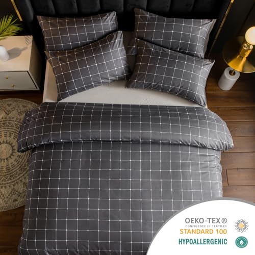 Lazzaro Single Duvet Cover Set - Premium Microfiber Duvet Cover Single (135 x 200 cm) 2 PCs - Ultrasoft Hypoallergenic Reversible Quilt Cover Bedding Set With Zipper Closure - Cosy Home Interiors Lazzaro Single Duvet Cover Set - Premium Microfiber Duvet Cover Single (135 x 200 cm) 2 PCs - Ultrasoft Hypoallergenic Reversible Quilt Cover Bedding Set With Zipper Closure - Image 3