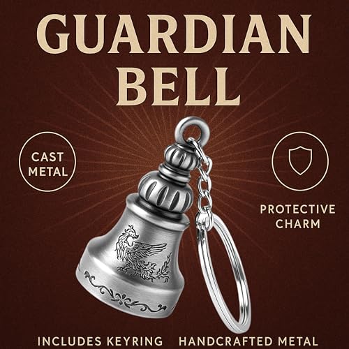 Image of OTTAVO Guardian Bell Keychain, Oxidized Copper, Tibetan Style, 5 cm Height, Good Luck Charm
