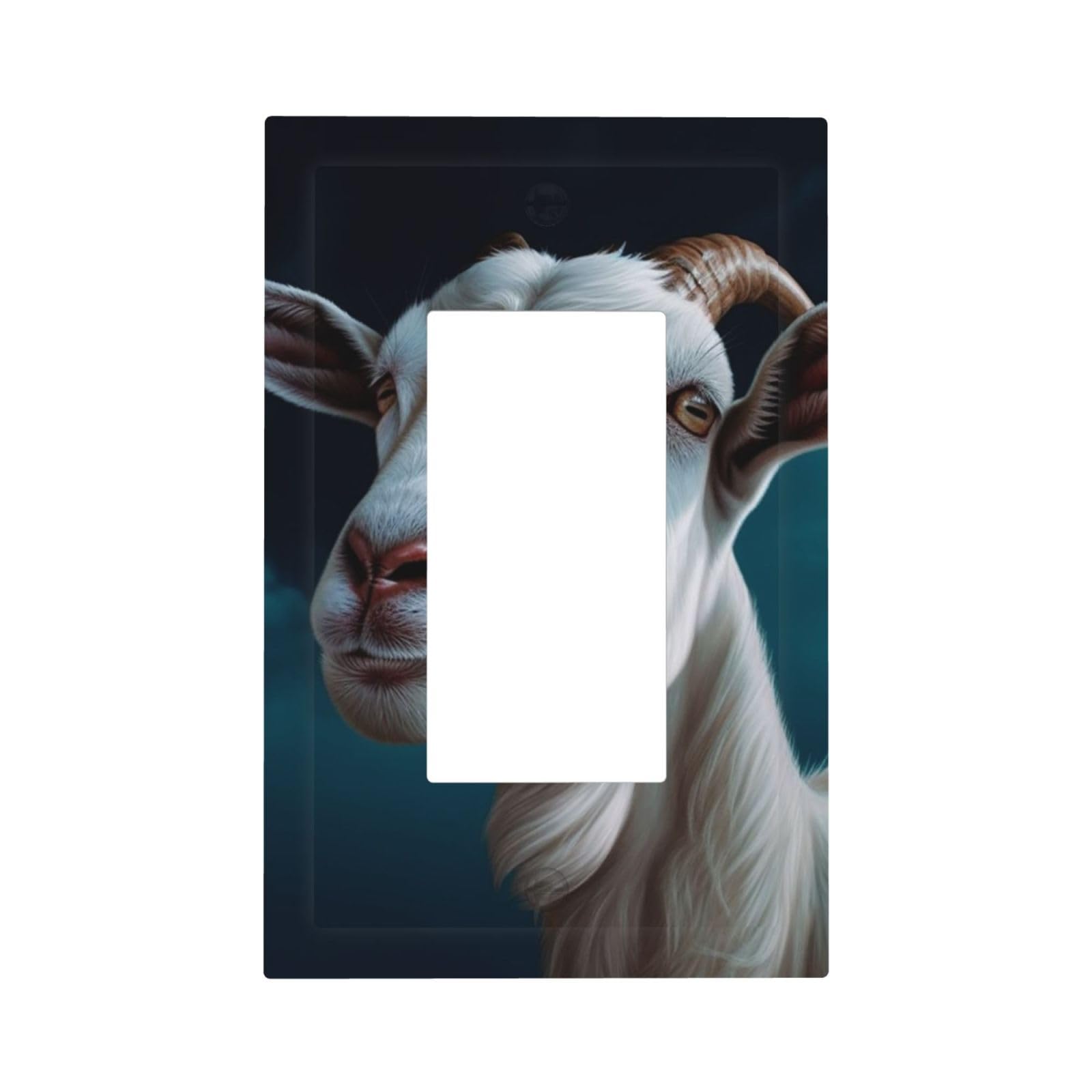 1-Gang Decorator Wall Plate Goat Light Switch Cover Single Gang Receptacle Outlet Wall Plate Mid Size 5" x 3" Wallplate Unbreakable Polycarbonate Outlet Faceplates Covers