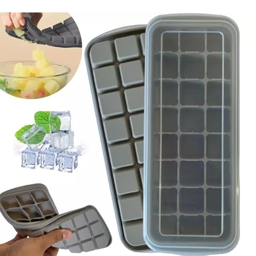 FORMA DE GELO DE SILICONE COM TAMPA 24 CUBOS