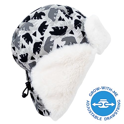 Image of JAN & JUL Waterproof Trapper Hat for Baby and Kids, Insulated Winter Hat with Faux Fur Lining