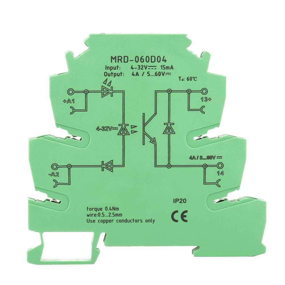 Solid state PLC relay, ultra-thin relay module, Input: 4-32 VDC, Output: 5-60 VDC 4A, IP20, use between PLC controller and actuators, Power amplifier board