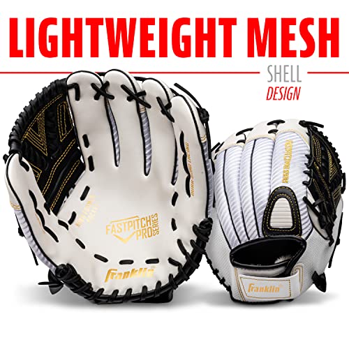 Franklin Sports Fastpitch Softball Glove - Fastpitch Pro - Adult and Youth Softball Mitt - Infield and Outfield - Right Handed Glove - White/Gold - 13" Righty by Franklin Sports - Image 2