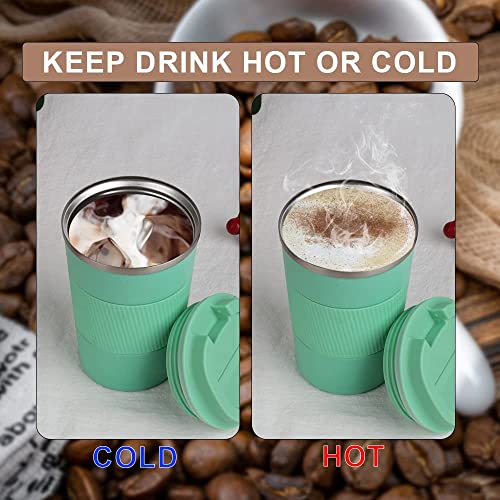 Image of YELONA Baby Pink 510 ML Insulated Stainless Steel Coffee Tea Tumbler for Hot Cold Beverages Portable Travel Mug Leak Proof Sipper Lock Lid Thermos Multipurpose for Home Office Gifts