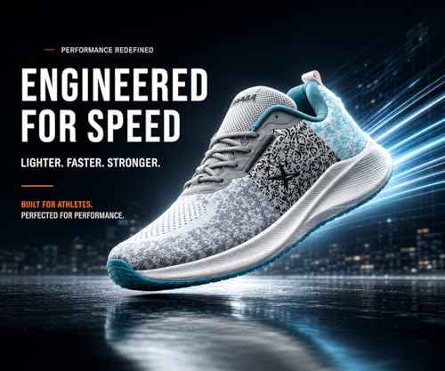 Image of Kraasa Men's Running Shoes | Breathable Mesh Upper | Lightweight Phylon Sole | Cushioned EVA Insole | Comfortable Sports & Casual Sneakers for Gym, Walking & Daily Use