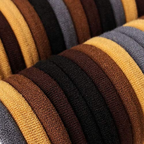 Foto von Hommeiily 100 Stück Haargummi Damen, Zopfgummis Mädchen, Haargummis für Männer und Mädchen, Haargummies Scrunchies Pferdeschwanz Gummi, Elastische Haarbänder für Damen Mädchen