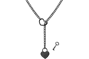 Women's Punk Rock Heart Slip Chain Necklace with Key