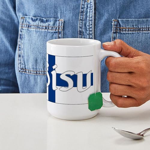 Taza cerámica grande 15 oz color blanco miniatura 6