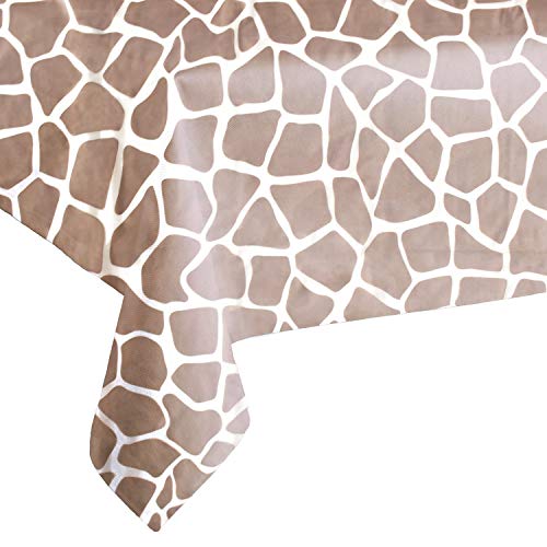 OUGOLD 4 Pack Giraffe Disposable Party Tablecloth Safari Birthdays Party Supplies Plastic Table Covers Animal Themed Decorations Giraffe Print 54" x 108"