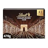 Lindt - Boîte CHAMPS-ÉLYSÉES Noir - Assortiment de Chocolats Noirs - Pralinés, Croustillants et Onctueux -Idéal pour Noël, 470g