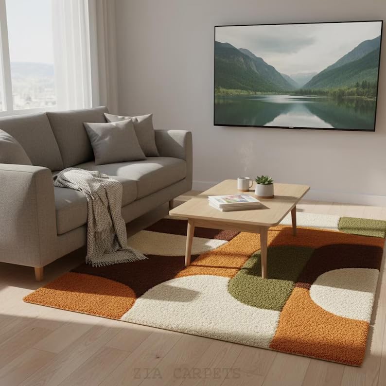 Image of zia carpets Hand Tufted Woollen Modern Collection Bedroom & Living Room Carpet Size 6 X 8 Feet