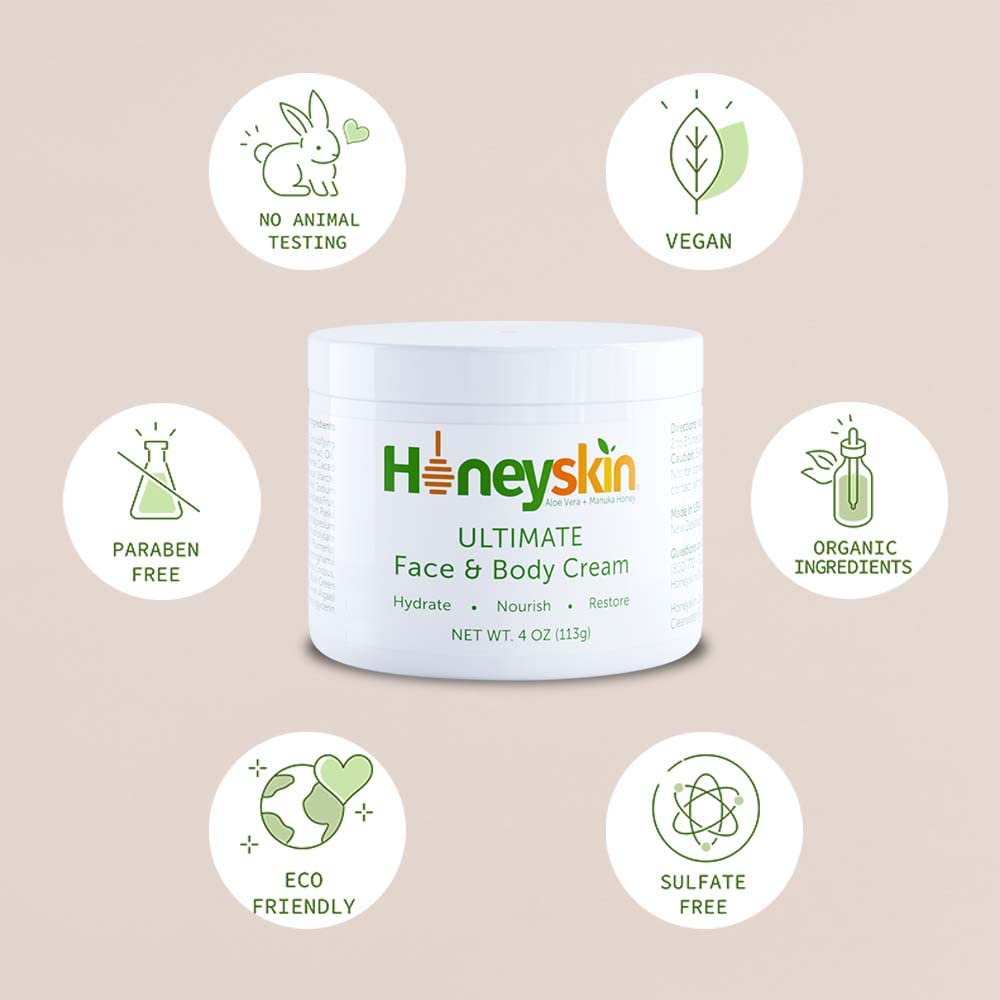 Organic Dry Skin Repair Cream (4 oz) Natural Facial Moisturizer