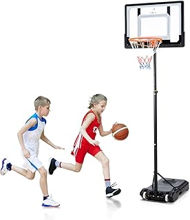 ProPulse Basketball Hoop for Juniors Kids, 1.5M-2.1M Height Adjustable, Portable Basketball Hoops & Goals for Youth in Bac...