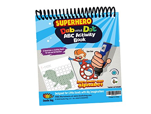 Dab and Dot Markers 52 Pages Alphabet Superhero workbooks (Lowercase Superboy)