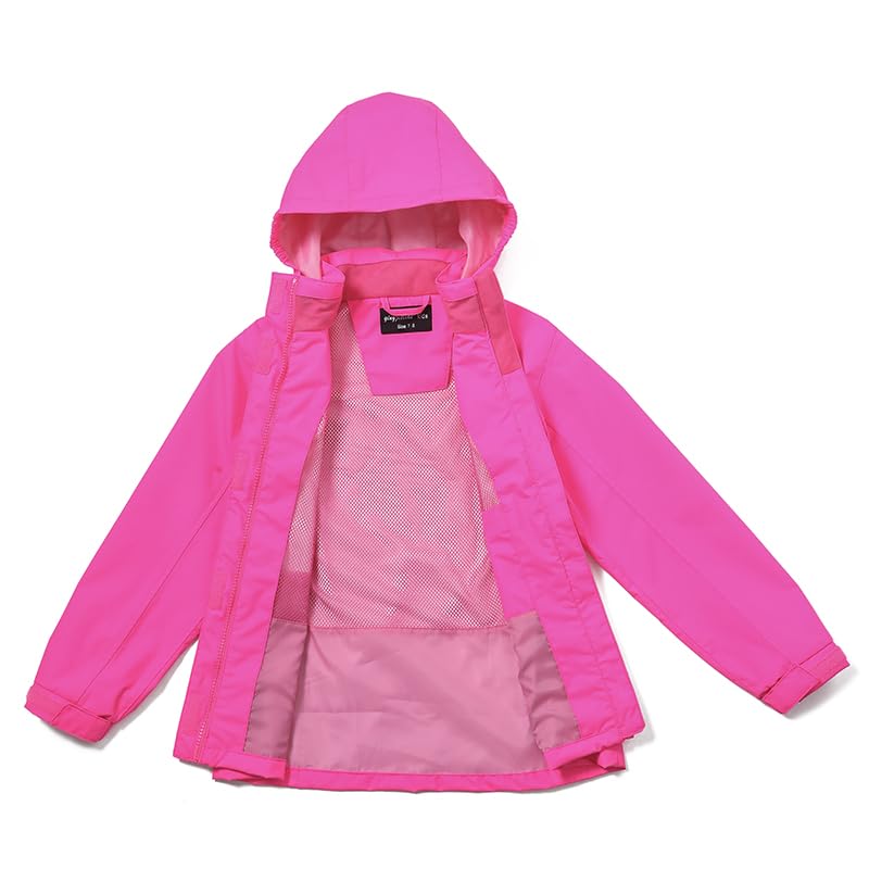 YINGJIELIDE Boys Girls Rain Jacket,Kids Lightweight Waterproof Hooded Raincoats Windbreakers,Outdoor Hiking Coat2