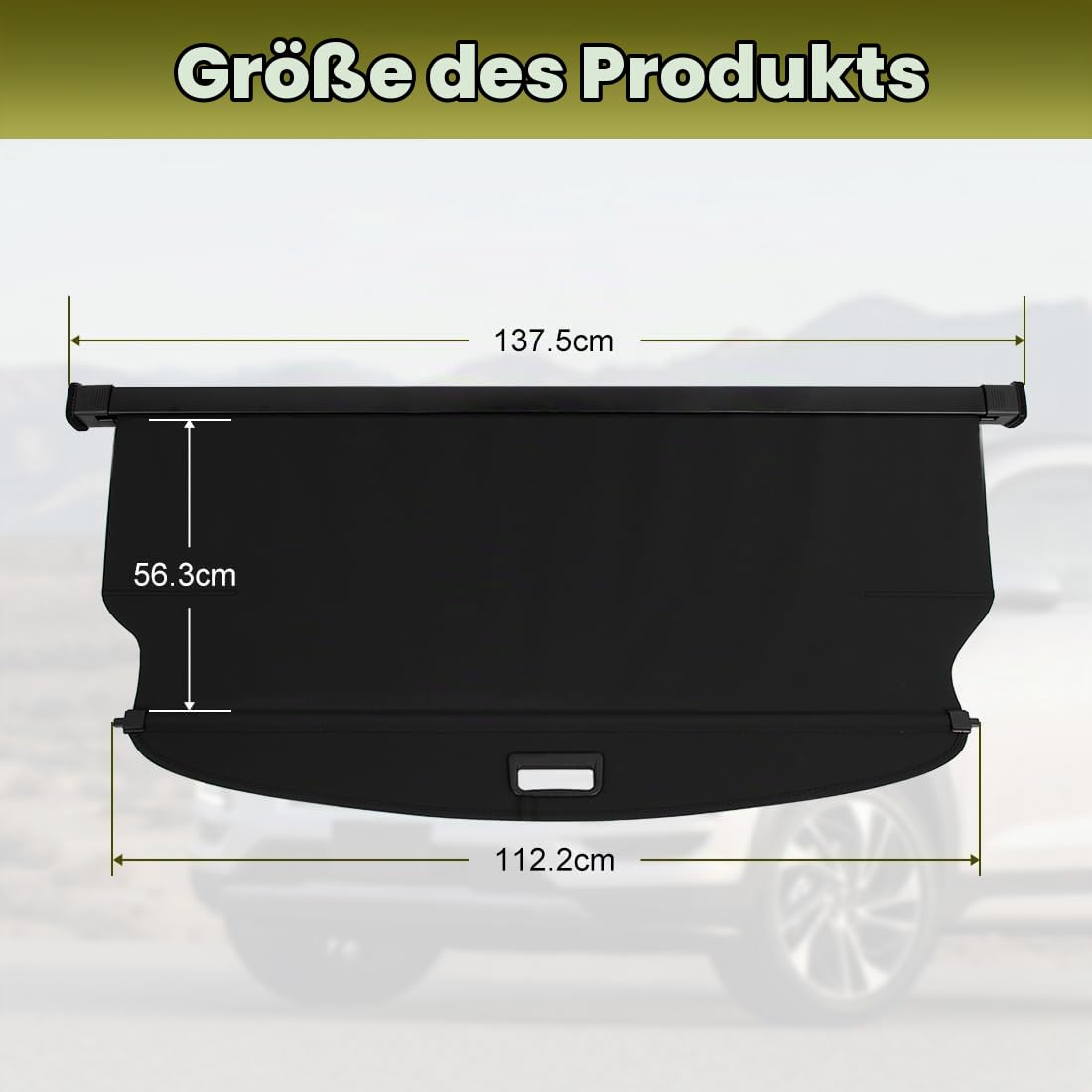 Laderaumabdeckung Kofferraum Schutz Abdeckung Hundedecke Auto Cargo Cover für kompatibel mit Tucson 2016 2017 2018 Schwarz Ausziehbar Kofferraumabdeckung Rollo | Kofferraumabdeckung, robustes , UV-beständig, reißfest, Aluminium-Querstrebe,für alle Wetter,
