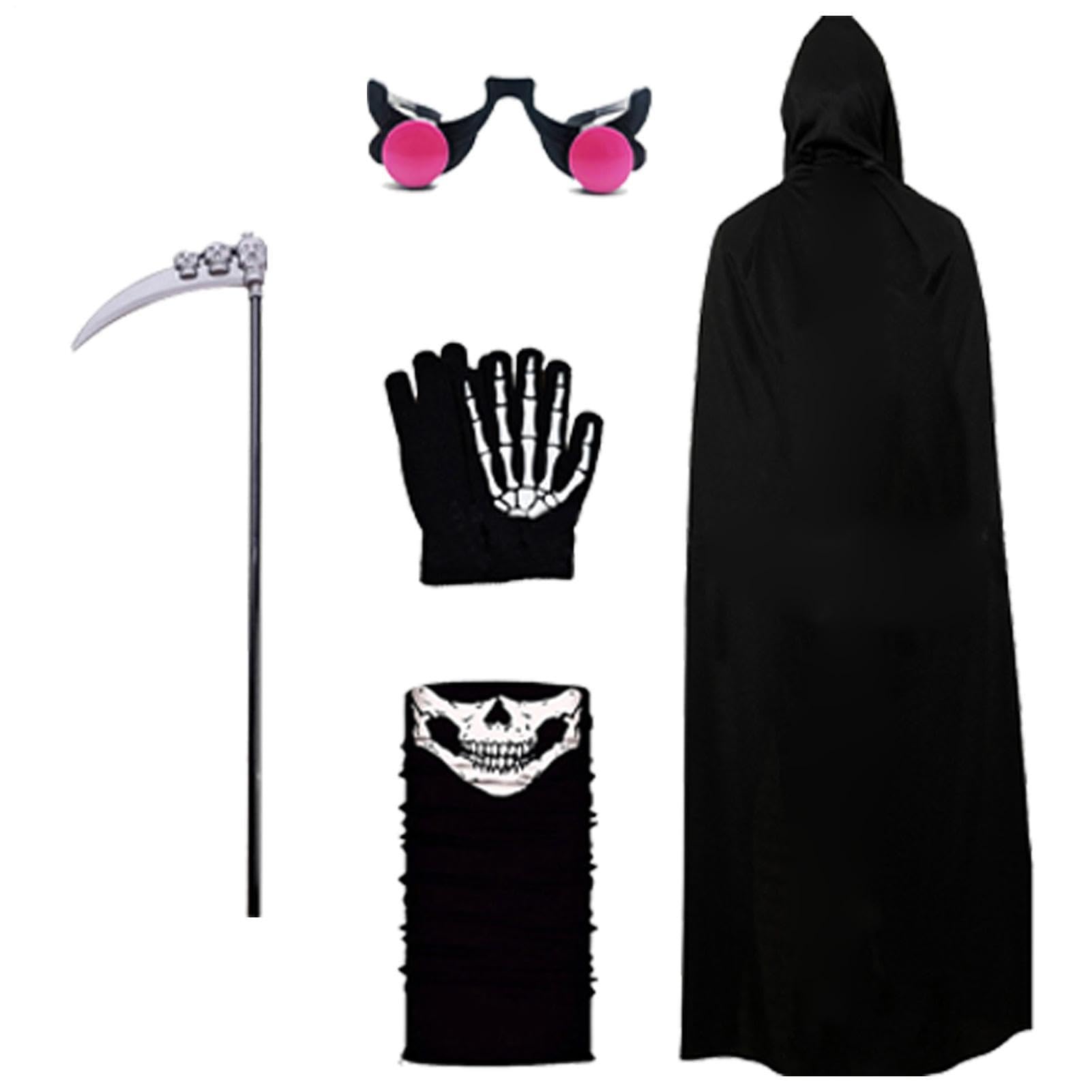 Mantello di Halloween per bambini, 5 pezzi, kit di costumi e accessori per il gioco | Set di costumi per bambini, per feste di Halloween, Natale, carnevale, feste in maschera e spettacoli