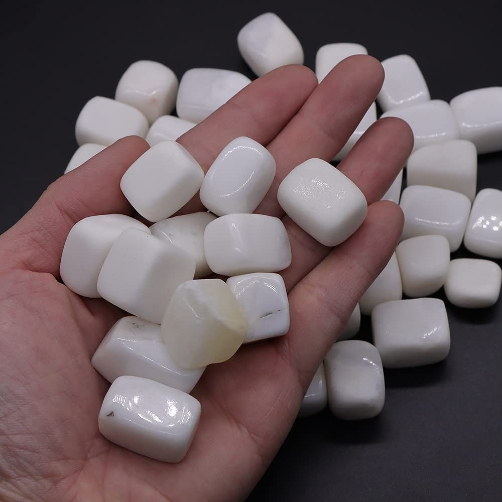 MKNAZ Inicio Colecciones Piedras caídas de Jade Blanco Natural, Piedra de Cristal de Cuarzo, Roca, Grava, Piedras Preciosas, decoración de Acuario, Regalo (Size : 1000g)