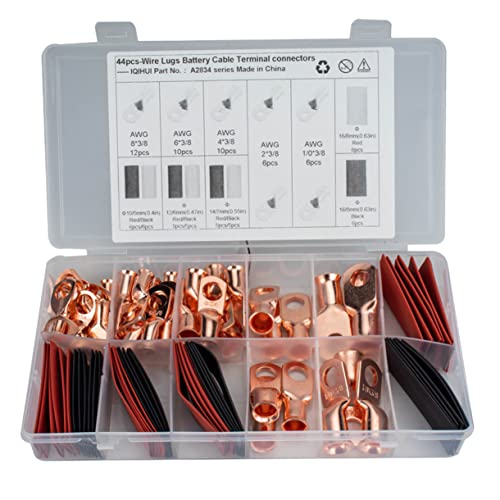 CIYODO Sortimento De Conectores De Anel De 44 Peças Calor Ilhós De Serviço Cabo Pesado Fio Retrátil