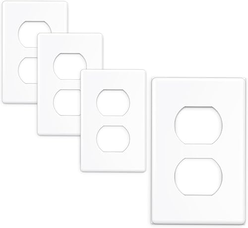 Cubierta de interruptor dúplex individual, placa de pared sin tornillos, tamaño estándar de 2 segmentos 4.72 x 2.95 pulgadas, termoplástico de