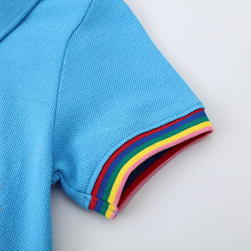 Image of Girls Cotton Long Sleeve Casual Cartoon Appliques Striped Jersey Dresses