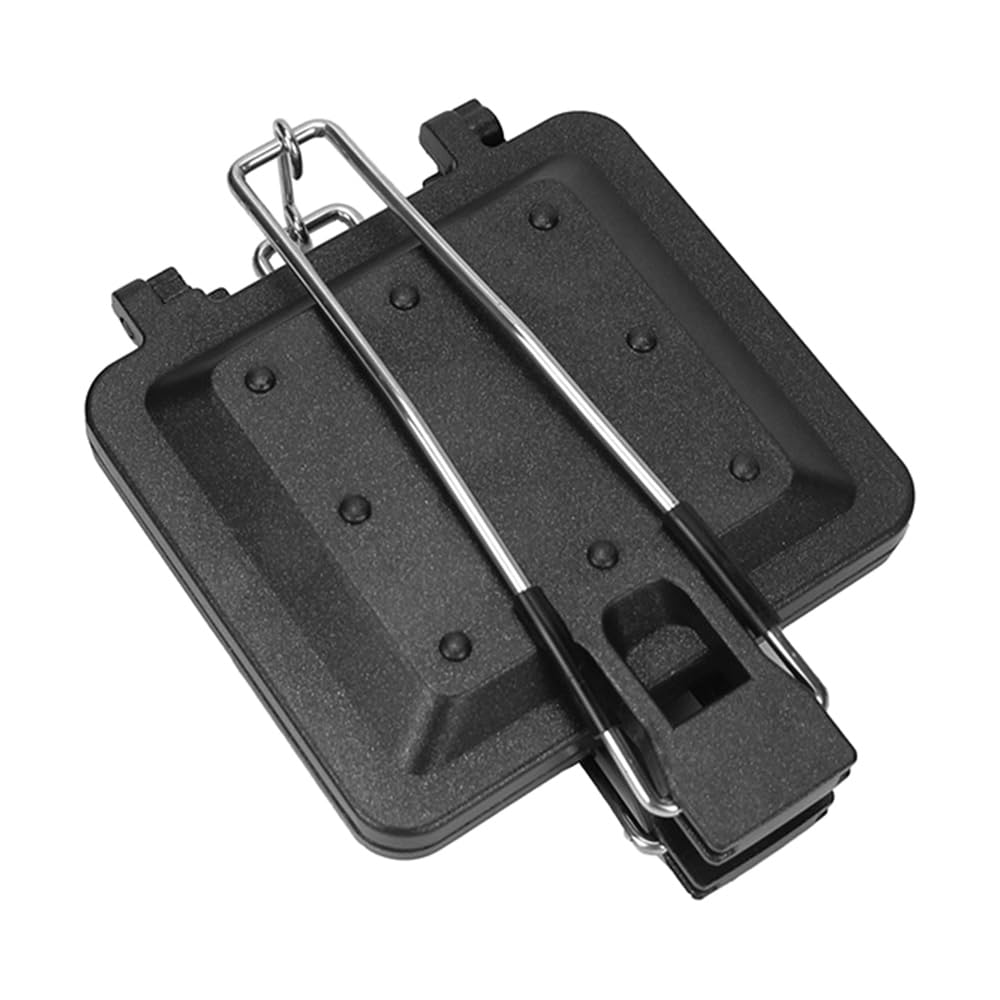 Sarini Macchina per panini da Campeggio, griglia per panini, Macchina per Grigliare su Entrambi i Lati, teglia per Pane Antiaderente con Manici Resistenti al Calore,Campeggio Multifunzione