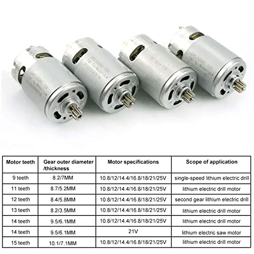 Moteur RS550 21V avec pignon 9 dents haute durabilité pour perceuse