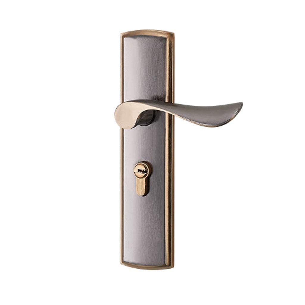 Serrure de porte de chambre intérieure poignée aluminium pour menuiserie bois